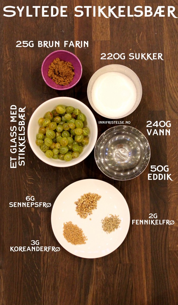 Ingredienser syltede stikkelsbær